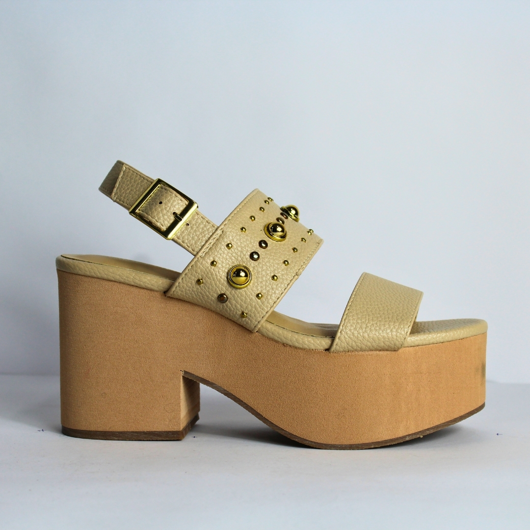 Paquete de 6 pares de Plataforma color oro de mujer marca Piso Nueve material sintetico