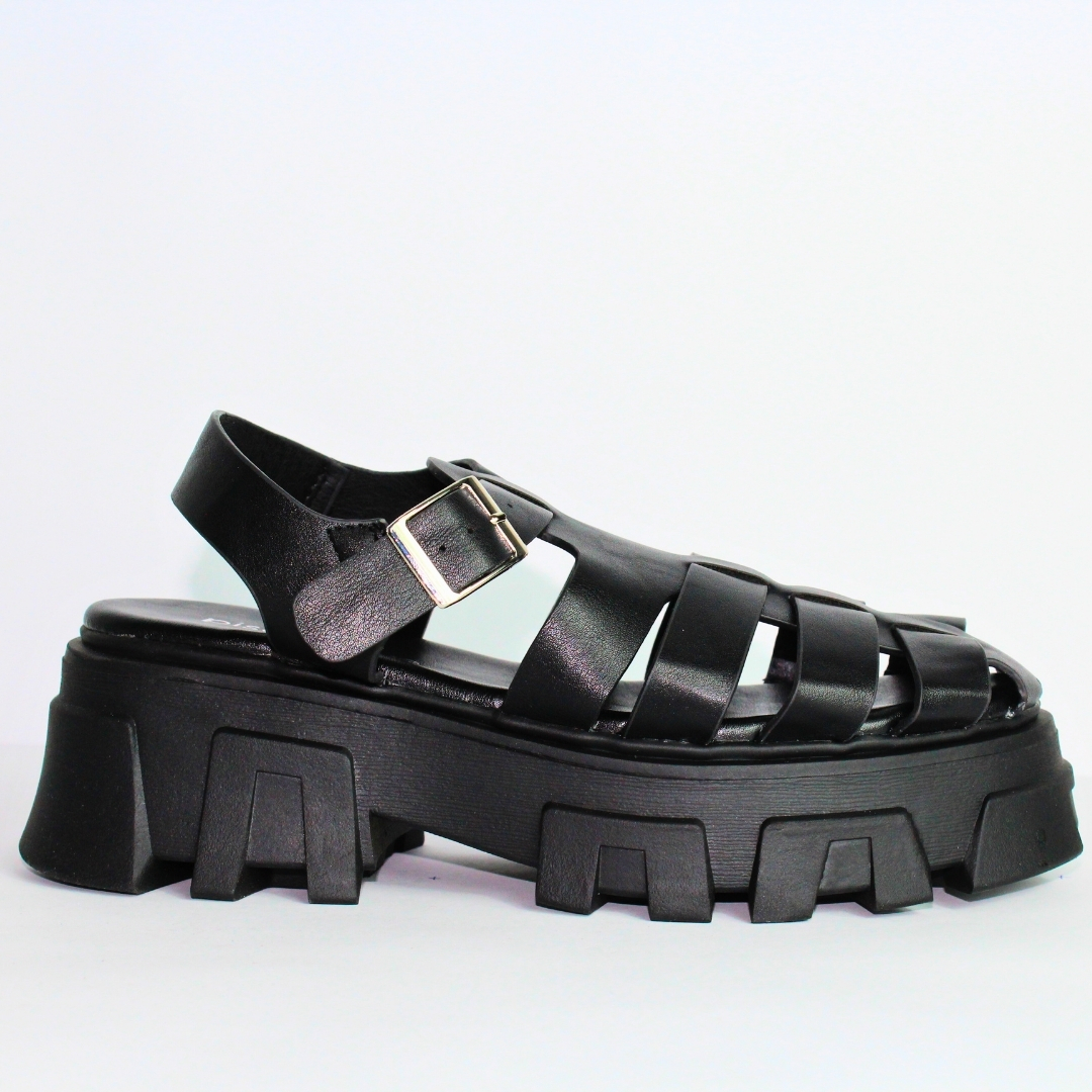 Paquete de 6 pares de Huarache de mujer color negro marca Piso Nueve material sintético