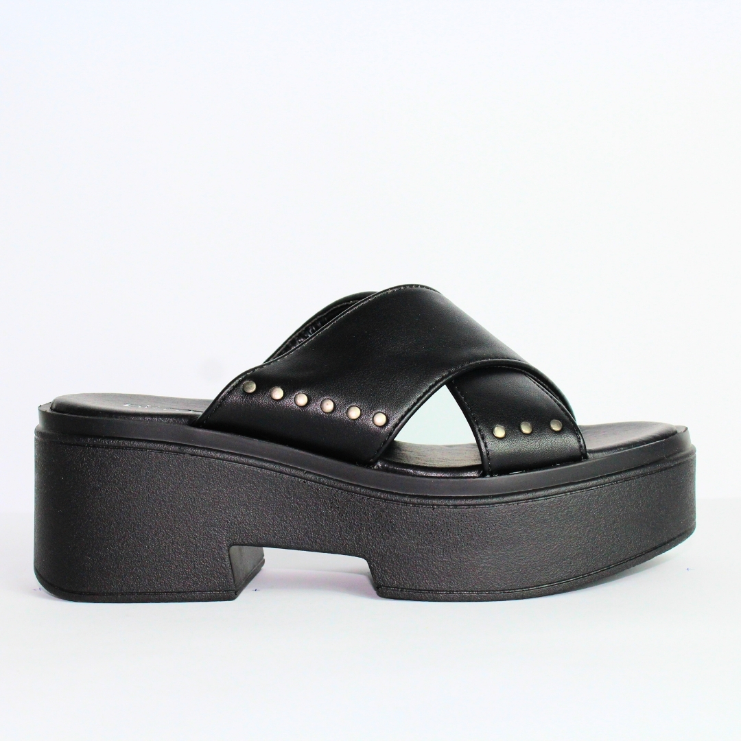 Paquete de 6 pares de Huarache de mujer color negro marca Piso Nueve material sintético