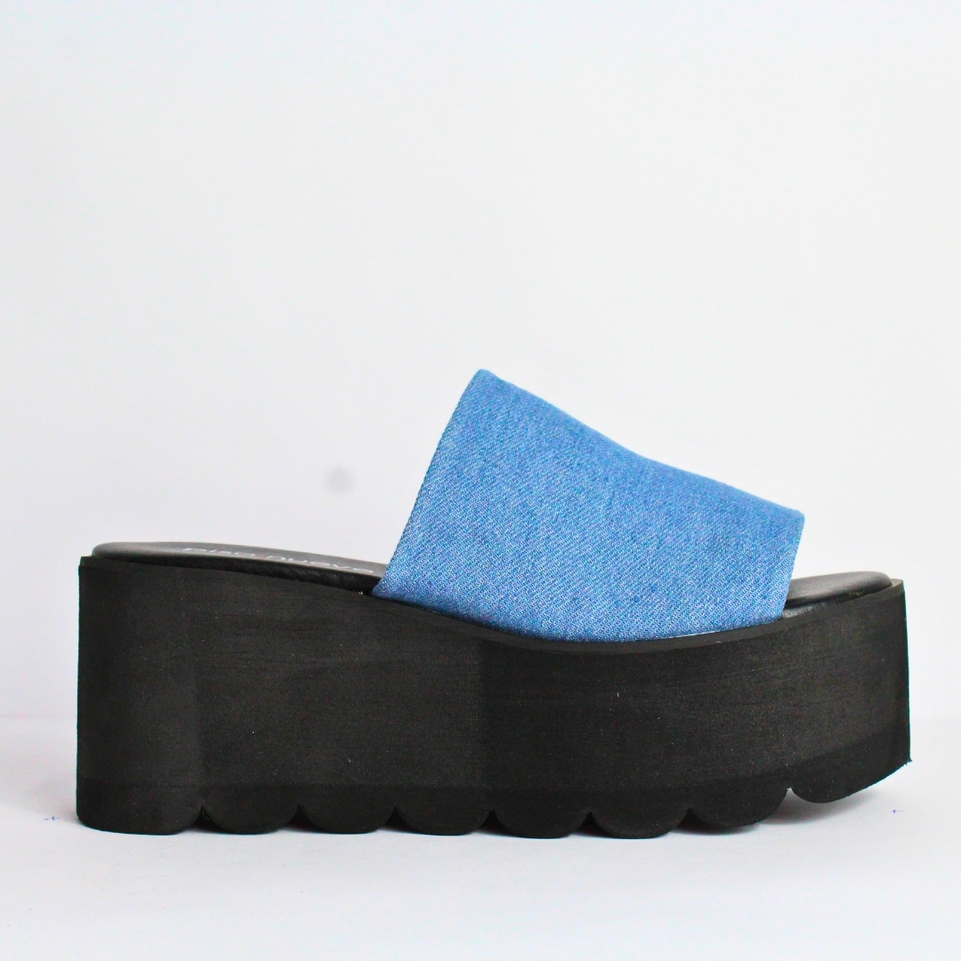 Paquete de 6 pares de Huarache color azul de mujer marca Piso Nueve material textil