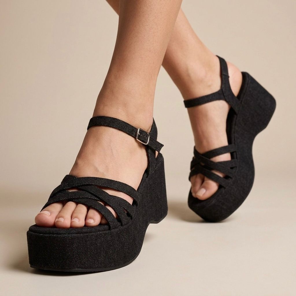 PISO NUEVE | PAQUETE DE 6 PARES DE HUARACHE MUJER COLOR NEGRO