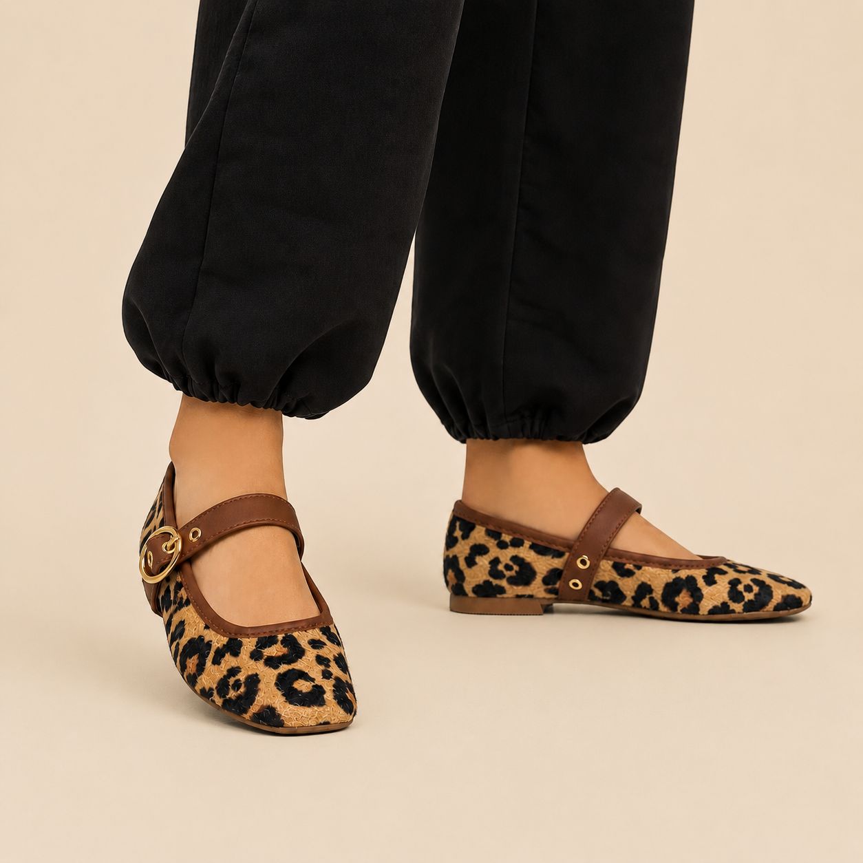 PISO NUEVE | PAQUETE DE 6 PARES DE BALERINAS MUJER COLOR ANIMAL PRINT