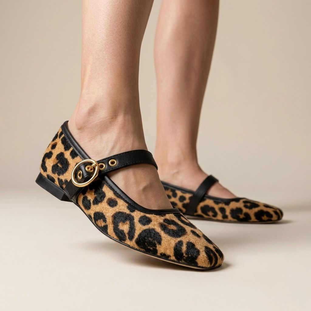 PISO NUEVE | PAQUETE DE 6 PARES DE BALERINAS MUJER COLOR ANIMAL PRINT