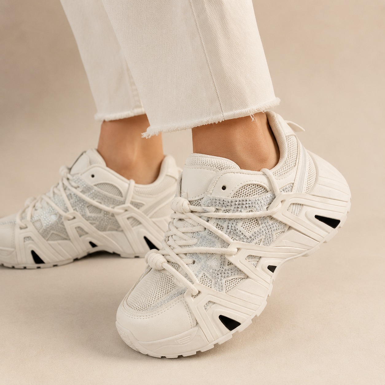 CLASBEN | PAQUETE DE 6 PARES DE TENIS MUJER COLOR BLANCO Y NEGRO
