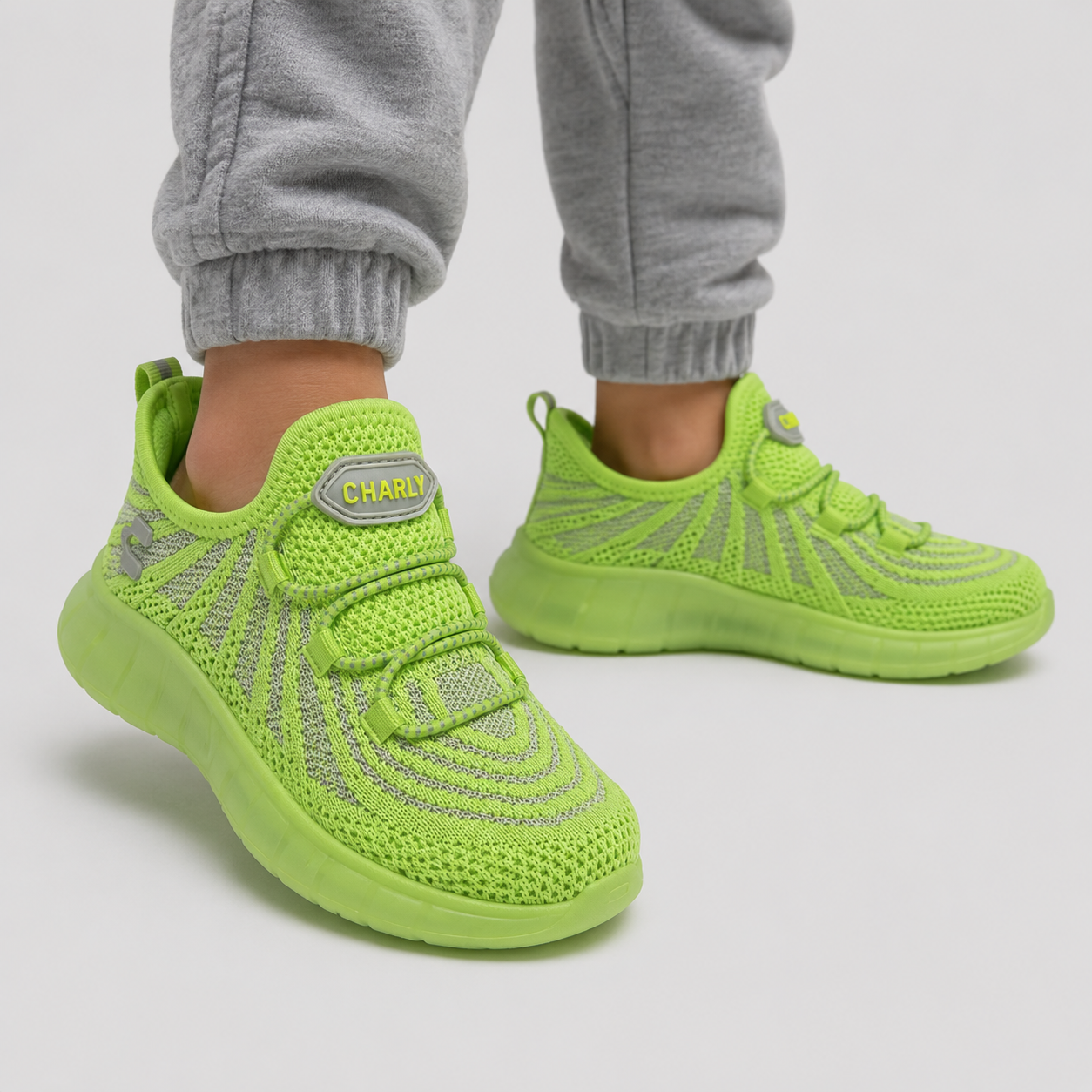 CHARLY | PAQUETE DE 6 PARES DE TENIS NIÑO COLOR NEON VERDE
